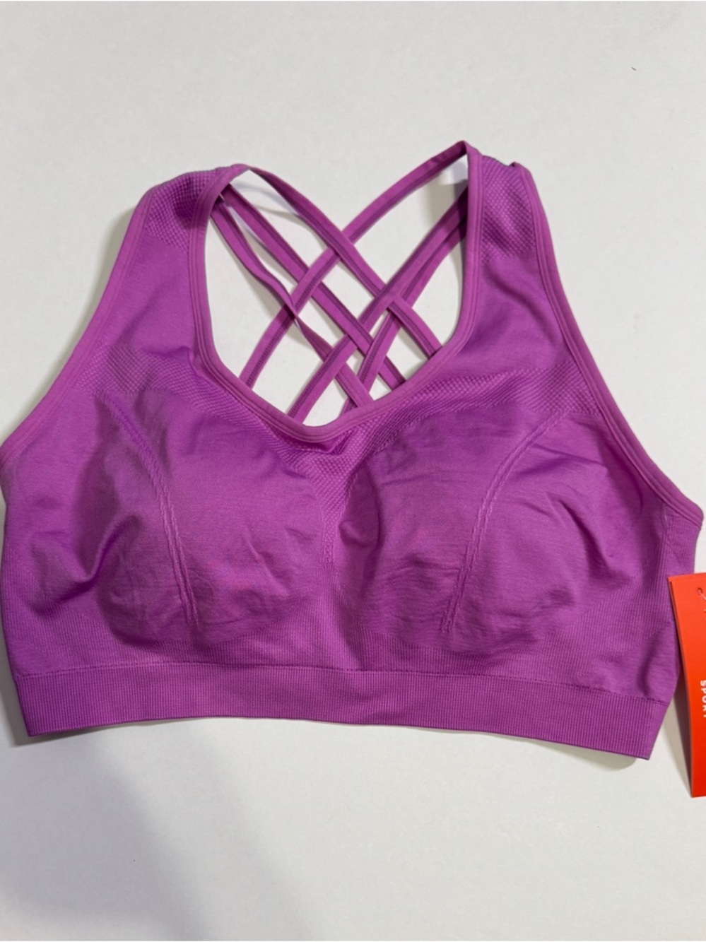 NWT Adrienne Vittadini Magenta Sports Bra w/Strappy Crisscross Back Design Sz.2X - Picture 3 of 5